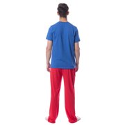 Intimo Men's 2 Piece Pajama Set Cotton/Poly Blend Jersey Knit Lounge Pants With Soft T-Shirt Top