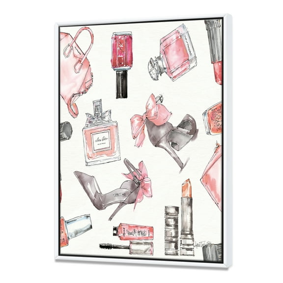 Designart ' Glam Chic Accents Pattern I ' Fashion Framed Canvas