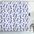 thumbnail image 1 of Tropical Shower Curtain, Pineapples on a Hibiscus and Dots Background Flourishing Hawaiian Summer, Fabric Bathroom Set with Hooks, 69W X 84L Inches Extra Long, Lavender and Purple, by Ambesonne, 1 of 3