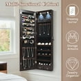 thumbnail image 2 of Costway Mirrored Jewelry Cabinet Jewelry Organizer w/2 LED Lights Brown, 2 of 8