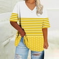 thumbnail image 2 of yillto Plus Size Blouse for Womens Short Sleeve V Neck Loose Top Summer Causal Tunic Tee XL-5XL, 2 of 4