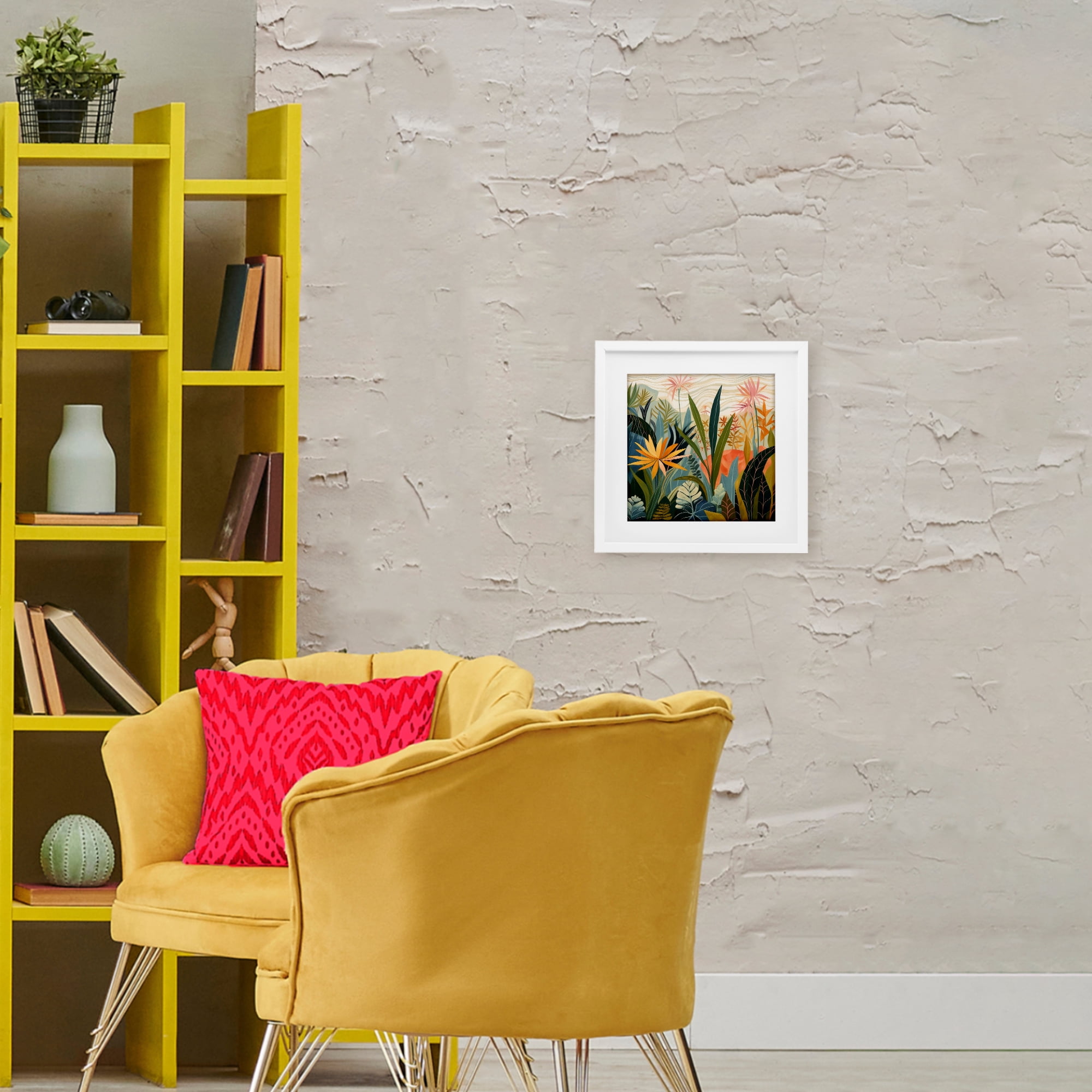 Stupell Industries Tropical Botanical Embrace White Framed Print Under Glass, design by Lazar Studio