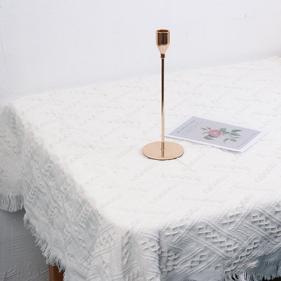 FENGGUIQU 1Pcs Chic Table Cloth for Dining Table in White for Home Decor
