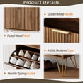 thumbnail image 4 of YouTrend Shoe Cabinet with 3 Flip Drawer,Fluted Wood Shoe Rack Storage Cabinet for Entryway,Brown, 4 of 11