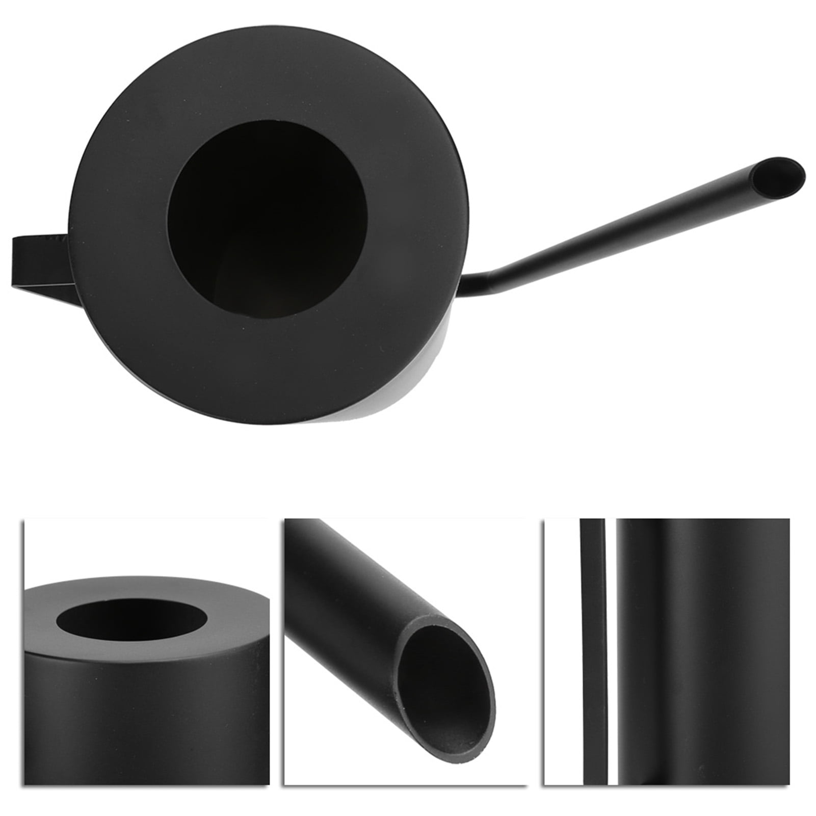 NFTIGB Stainless Steel Long Spout Flower Plant Watering Can Pot for Patio Garden Lawn, Black Finish, 1.5L / 50.7 oz Capacity, Ideal for Indoor and Outdoor Houseplants