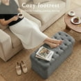 thumbnail image 3 of Dovov 40" Storage Ottoman Bench, End of Bed Bench Hold up to 330lb Footstool Storage Chest Footrest, Gray, 3 of 12