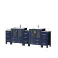 thumbnail image 2 of Volez 96 in W x 18.25 in D Navy Blue Double Bath Vanity with Side Cabinets, White Ceramic Top, and Faucet Set, 2 of 4