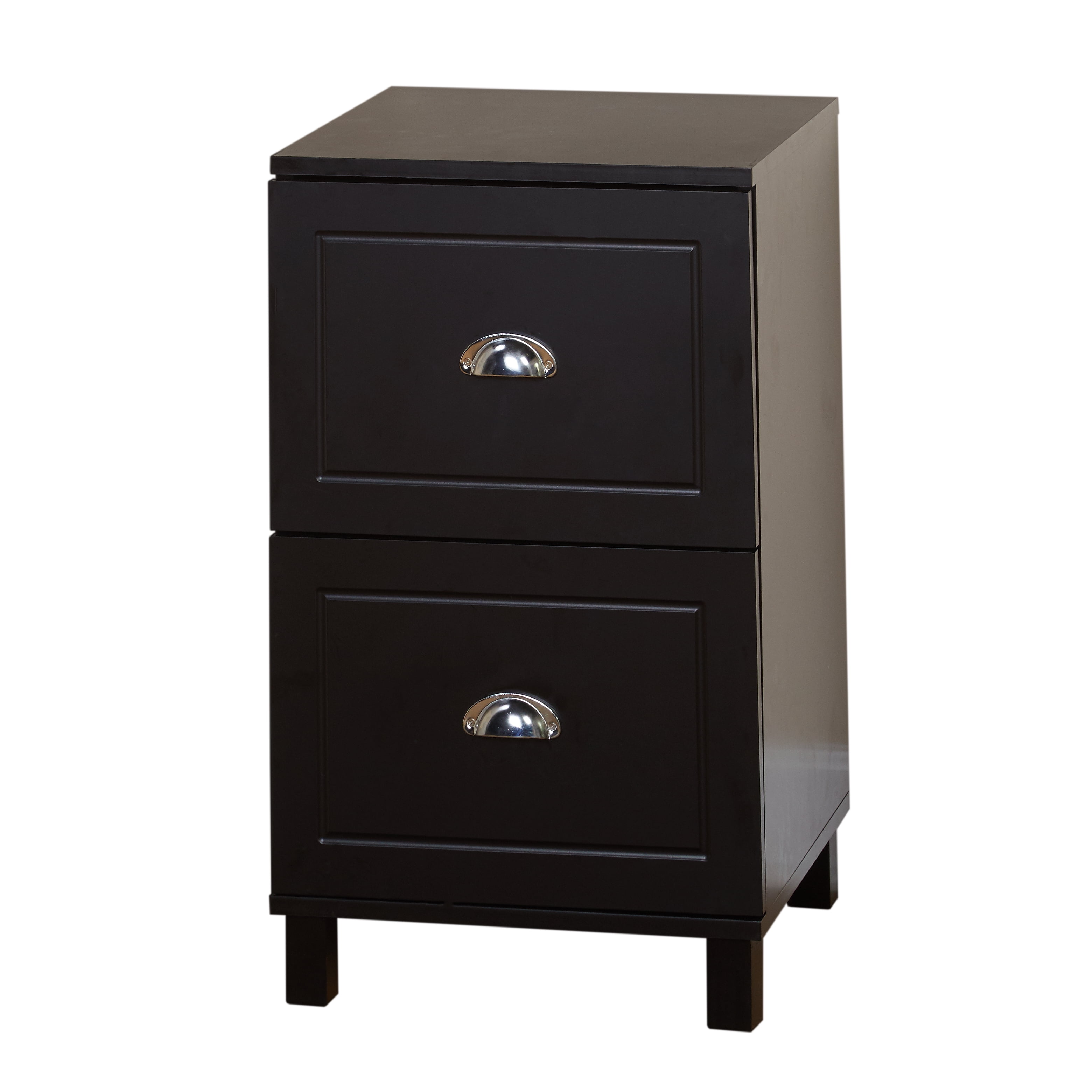 Bradley 2 Drawer Vertical Wood Filing Cabinet Black Walmart Com