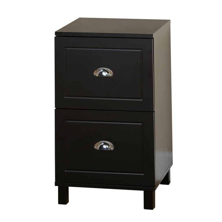 Bradley 2 Drawer Vertical Wood Filing Cabinet Black