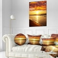 thumbnail image 3 of Designart Vibrant Yellow Sun and Calm Waves - Seascape Throw Pillow - 12x20, 3 of 5
