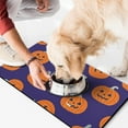 thumbnail image 2 of Cartoon Halloween Pumpkin Dog Mat for Food and Water Absobing Durable 17x30 Inch Pet Food Mat Spider Bat Dog Feeding Mat Dog Water Bowl Mat for Messy Drinker, 2 of 7