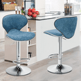 thumbnail image 4 of MoNiBloom Velvet Adjustable Counter Height Bar Stools Set of 4, Swivel Kitchen Counter Island Dining Chairs with Backrest, Modern Barstools, Blue, 4 of 10