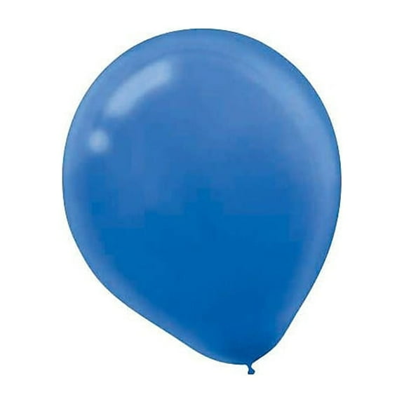 Amscan Latex Balloons, 12", Bright Royal Blue, 15 Balloons Per Pack, Set Of 4 Packs
