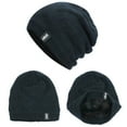 thumbnail image 4 of IDALL Beanie Skull Cap Womens And Mens Warm Knitted Hat Mens Soft Wavy Sweater Hat Thickened Hat Running Hat Hats for Men Black One Size, 4 of 4