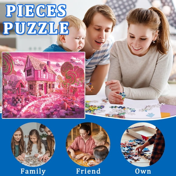 Multicolor 1000-Piece Candy House Color Puzzle - Paper Jigsaw For Boys And Girls, Mini Pieces, Educational And Fun