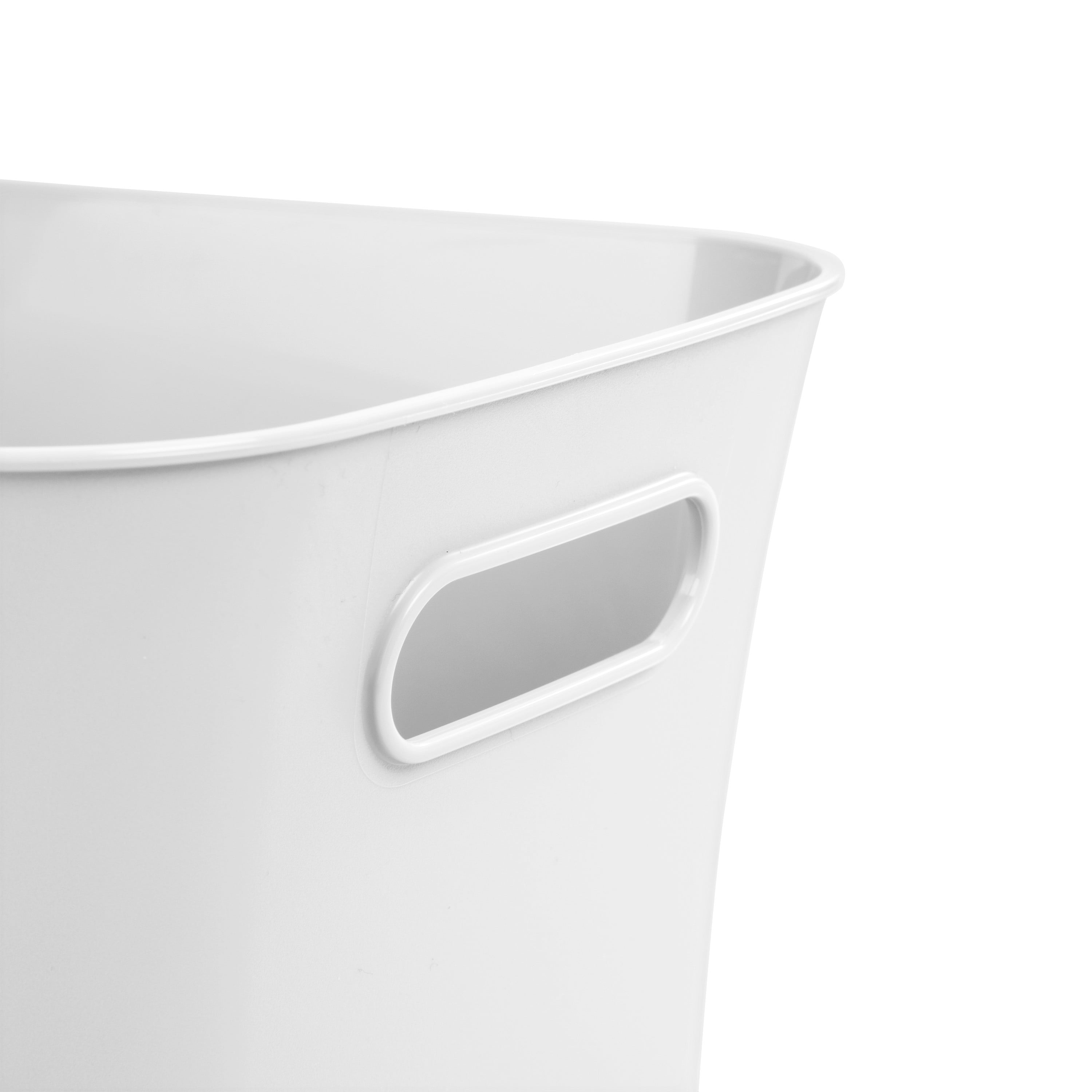(6 pack) Mainstays Small White 2-Pack Plastic Storage Bins, 9.5 in x 6.8 in x 4.3 in
