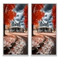 thumbnail image 2 of Designart "Farmhouse Red And Grey euphony II" Farm Framed Wall Art Set Of 2 - Red Landscapes Gallery Wall Frame Set For Home Decor, 2 of 7