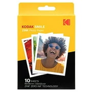 Kodak Smile Zink Photo Paper 3.5"x4.25", Sticky Photo Print Paper - 10 Sheets