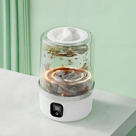 HOZVOMI Mini Portable Laundry Machine 1L Separate Washer 5V USB Powered 3000mAh Battery High Temp Clean Dehydrate Mode Wall Mount or Countertop