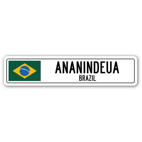 ANANINDEUA BRAZIL Street Sign Brazilian flag city country road wall gift