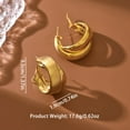 thumbnail image 2 of Sunyeur Gold Earrings for Women, Chunky 14K Gold Plated Earrings Ear Cuff Studs Set Dainty Dangle Double Small Thick Gold Hoop Dangling Earrings Trendy Waterproof Jewelry for Women Gift, 2 of 5