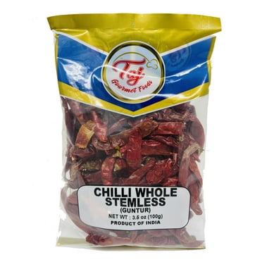 TAJ Premium Indian Whole Chilli (Whole Mirchi, without stem) 100 grams