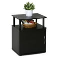 Furinno JAYA Black End Table, Utility Design with Storage Compartment
