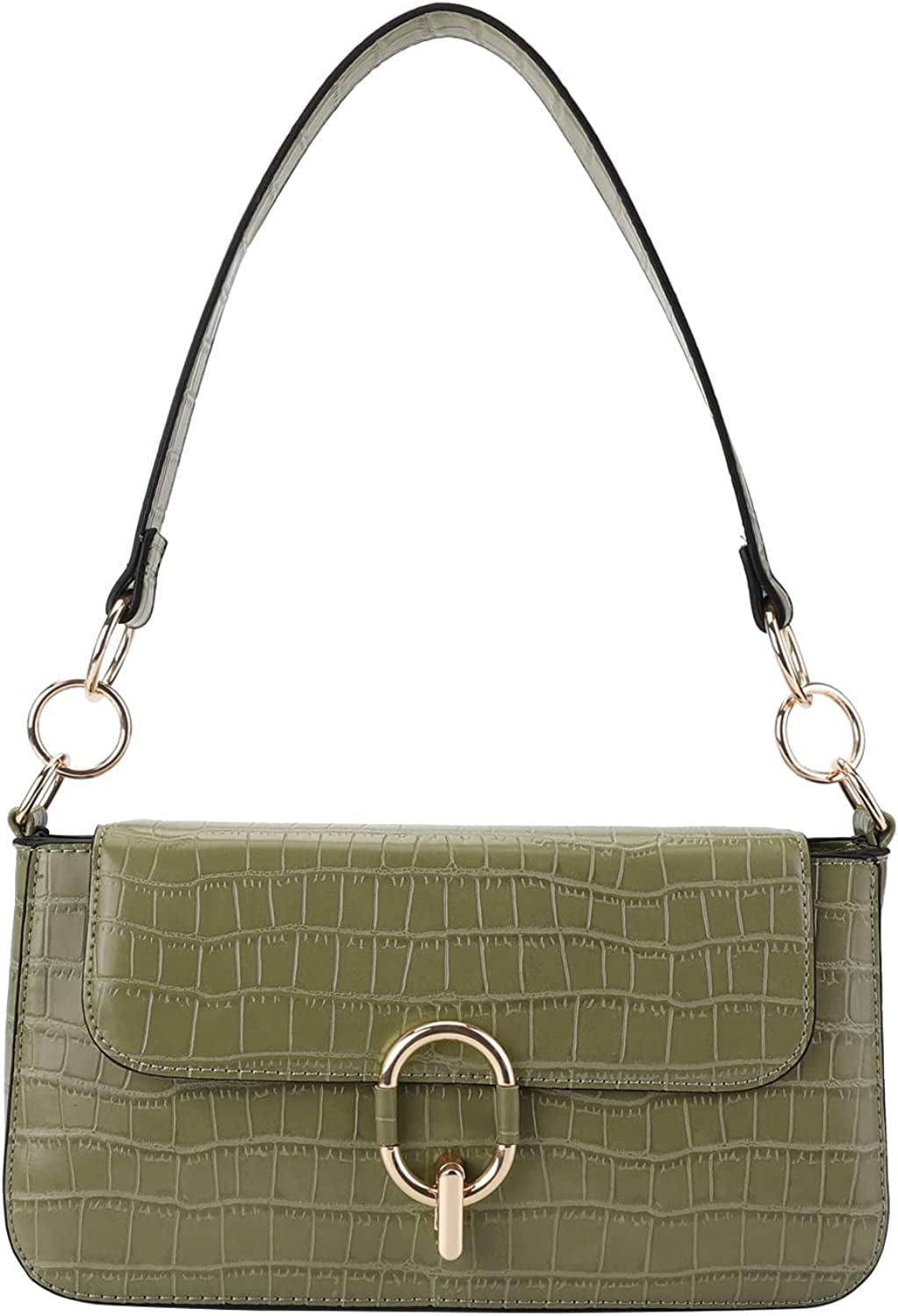 QWZNDZGR Retro Classic Clutch Shoulder Bag Crocodile Pattern Small  Crossbody Handbag for Women