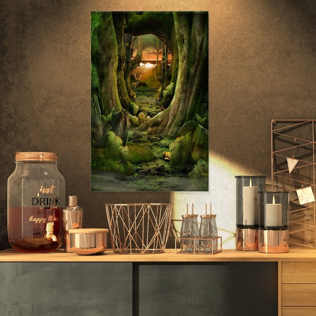 Green Paradise Tunnel - Modern Landscape Wall Art Canvas