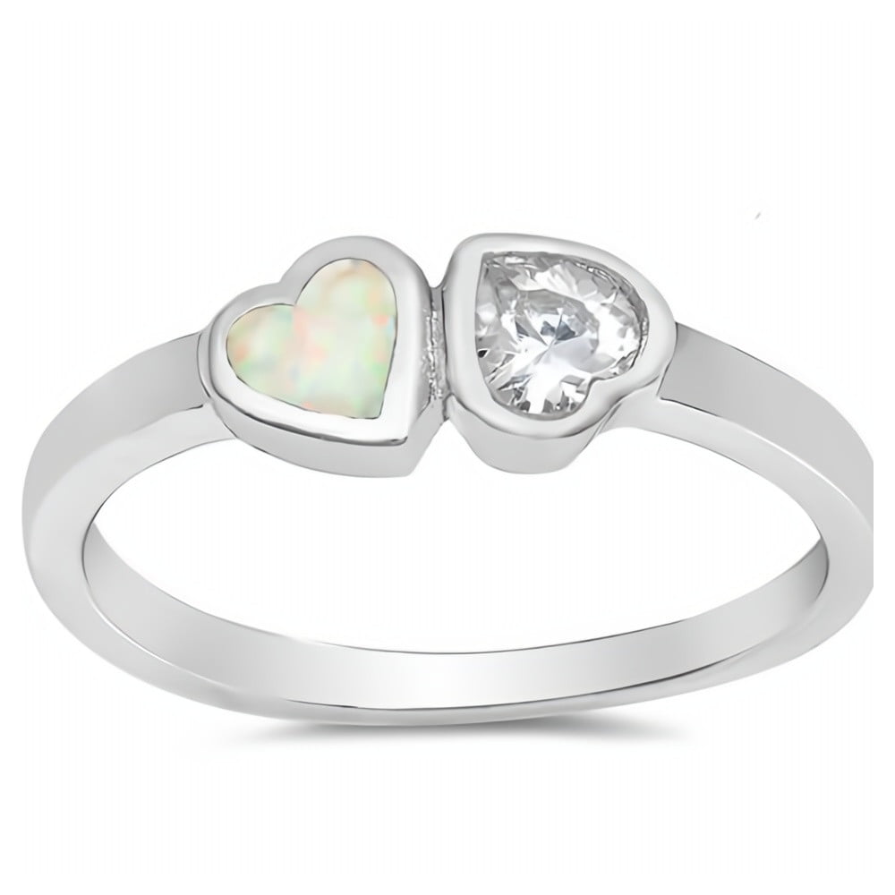 6mm Choose Your Color Glitzs Jewels Sterling Silver Heart Ring 6mm Choose Your Color Glitzs Jewels Sterling Silver Heart Ring