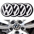 thumbnail image 1 of 4-pack - Volkswagen VW Center Caps / Wheel Hub Emblems - Car Silver, 1 of 5