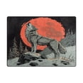 thumbnail image 2 of Area Rug Indoor 63"x48"in Non-Slip Wear Resistant Floor Mats Soft Large Carpets for Living Room Bedroom Home Decor Snarling Wolf, 2 of 7