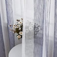 thumbnail image 4 of Sheer Curtains 54 Inches Long for Living Room Bedroom, Bathroom Curtain Window Grommet Voile Drapes, Stripe Farmhouse Curtains Faux Linen Window Treatments Semi Curtain, Navy Blue, 52"X54", 2 Panels, 4 of 7