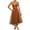 Caramel, variant on Women's Sweetheart Neck Tulle Midi Dress 100% Polyester Lined Crisscross Tied Mesh Zipper Ideal Evening Formal Wear