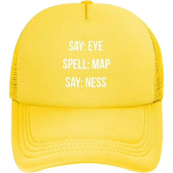 Eye Map Ness Baseball Caps Classic Solid Color Adjustable Mesh Baseball Cap for Men Women Black