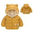 thumbnail image 2 of yocbz Rain Coats for Girls Boys Fleece Jacket Long Sleeve Sherpa Lined Zip Up Hoodies Soft Warm Sweatshirt Outerwear for Kids Yellow,Size for 12-18 Months, 2 of 4