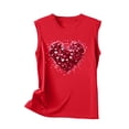 thumbnail image 3 of UPPADA Débardeurs Grande Taille pour Femmes, T-Shirts Graphiques Sans Manches Décontractés, T-Shirts Surdimensionnés, T-Shirts Graphiques Sans Manches, Rouge, L, 3 of 4