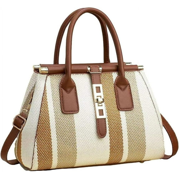 Kukuzhu Crossbody Bags for Women Stylish Satchel Handbag Canvas Tote Bag for Work Travel 2023