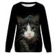 thumbnail image 4 of Moda mujer primavera Animal impreso manga larga cuello redondo Casual Tee Tops blusa Pompotops FGAJ604, 4 of 5