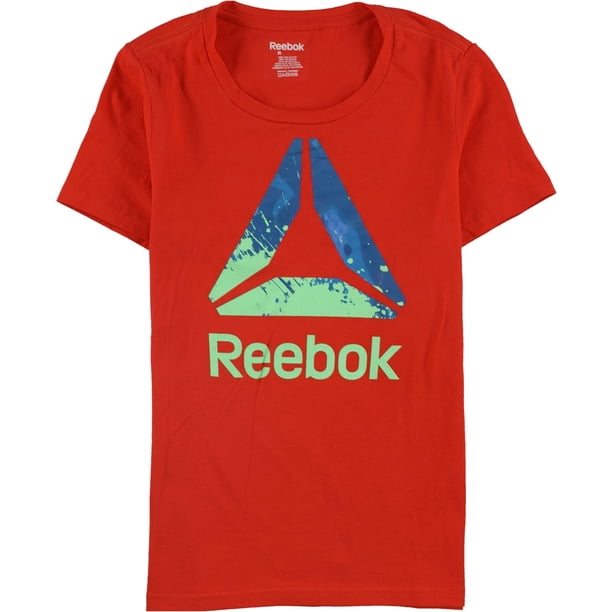 Reebok Delta Logo Graphic playera para mujer, naranja, mediano Reebok Camiseta gráfica