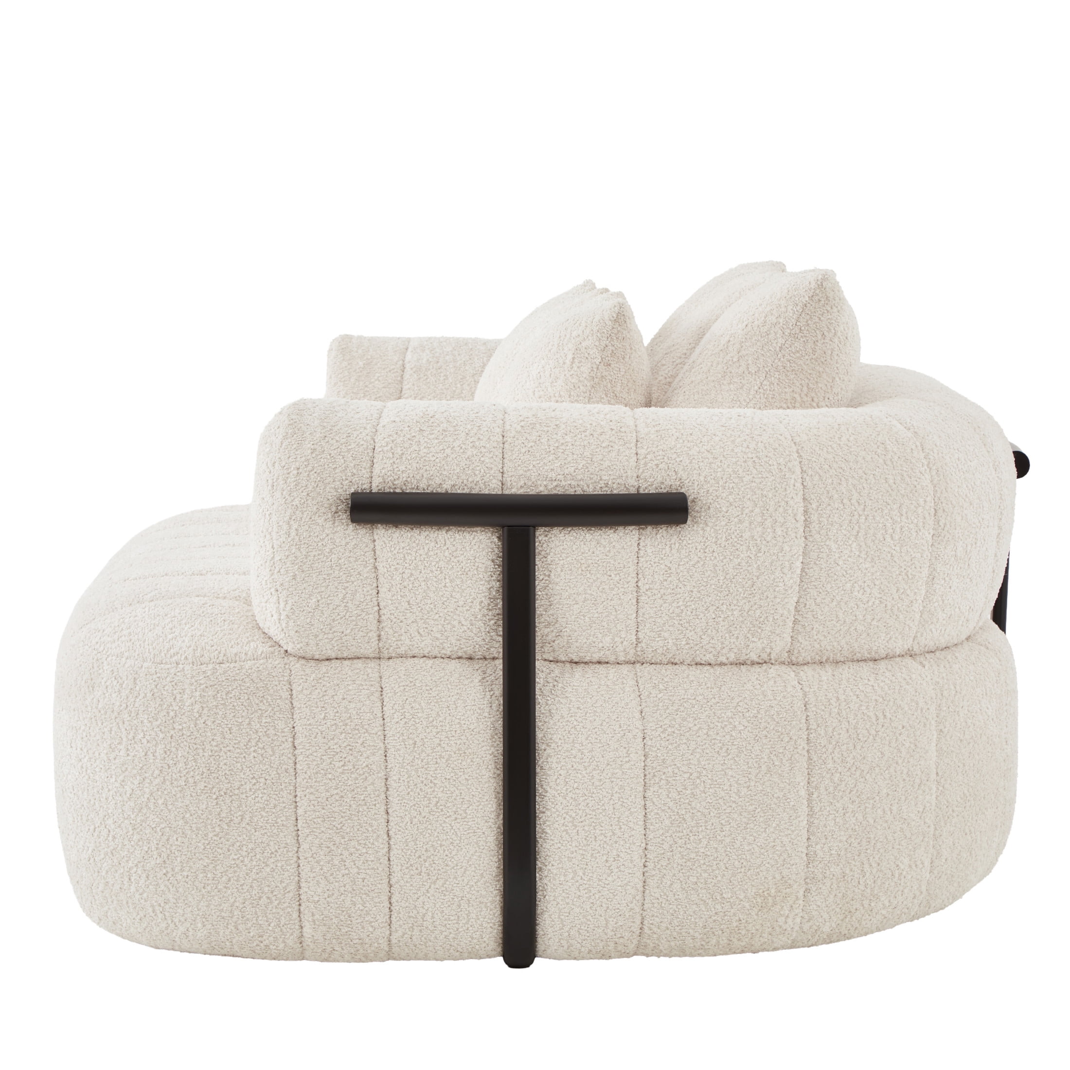 Noble House Quincia 64" Oversized Boneless Chaise Lounge with Boucle Upholstered, Cozy Comfy Cloud Sofa Bed, Beige