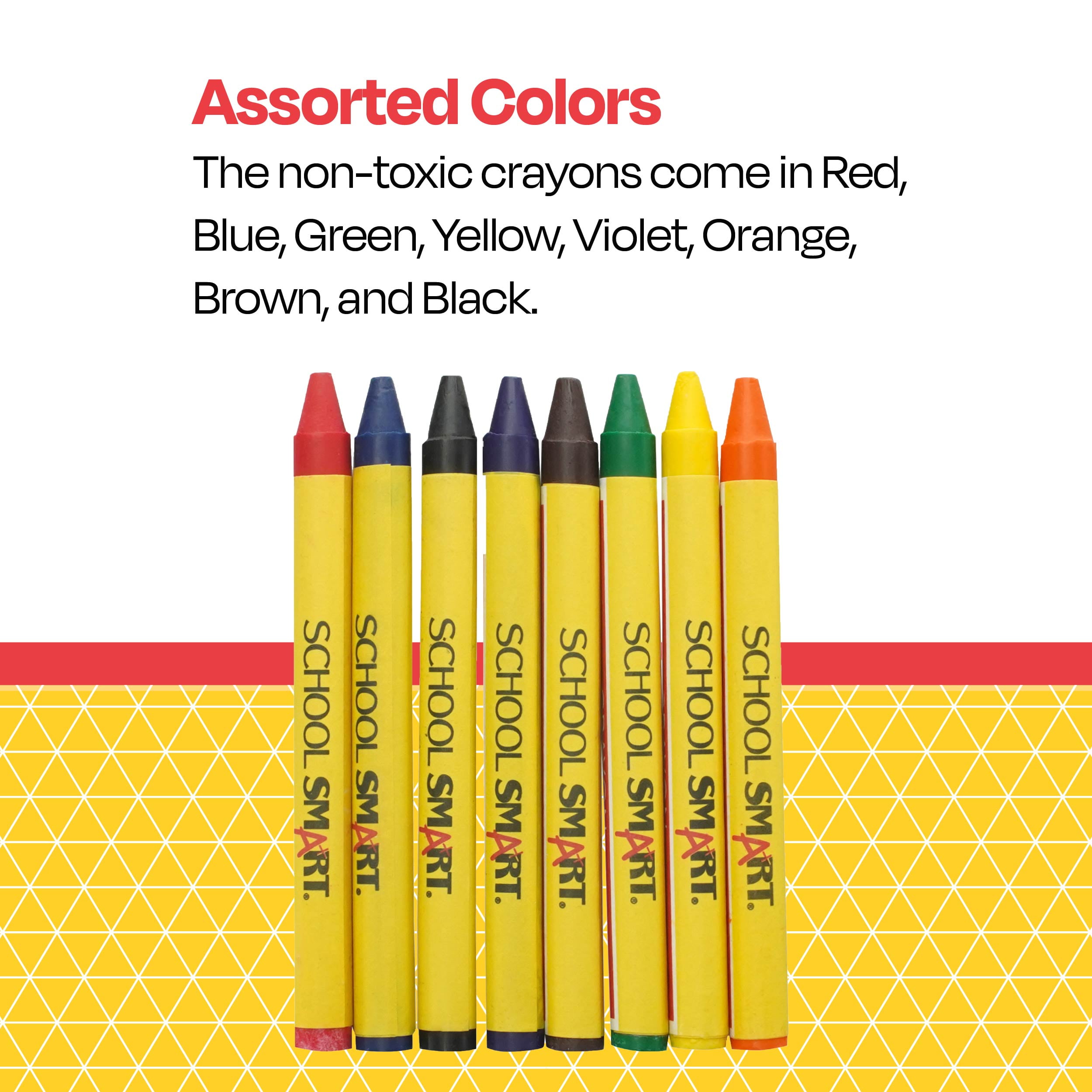 School Smart Large Crayons in Storage Box, Assorted Colors, Pack of 400