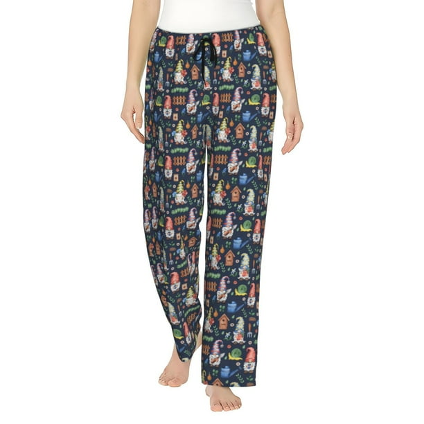 Fotbe Garden Gnomes Pantalones de Pijama para Mujer, Pantalones de Dormir, Pantalones Pj con Cordón y Bolsillos-3X-Large