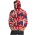 thumbnail image 6 of JXMVOJ UPF 50+ Sun Protection Hoodie Men Women Independence Day Long Sleeve Summer Hooded Shirt Ice Silk Pullover with Face Mask Cool Head Cover UV Neck Guard Windproof Tees, 6 of 9