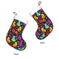 thumbnail image 3 of Daiia Colorful Cats Print Christmas Stocking，18"Large Knitted Xmas Stocking for Kids, Family Stocking for Fireplace Christmas Holiday Party Decoration, 3 of 7