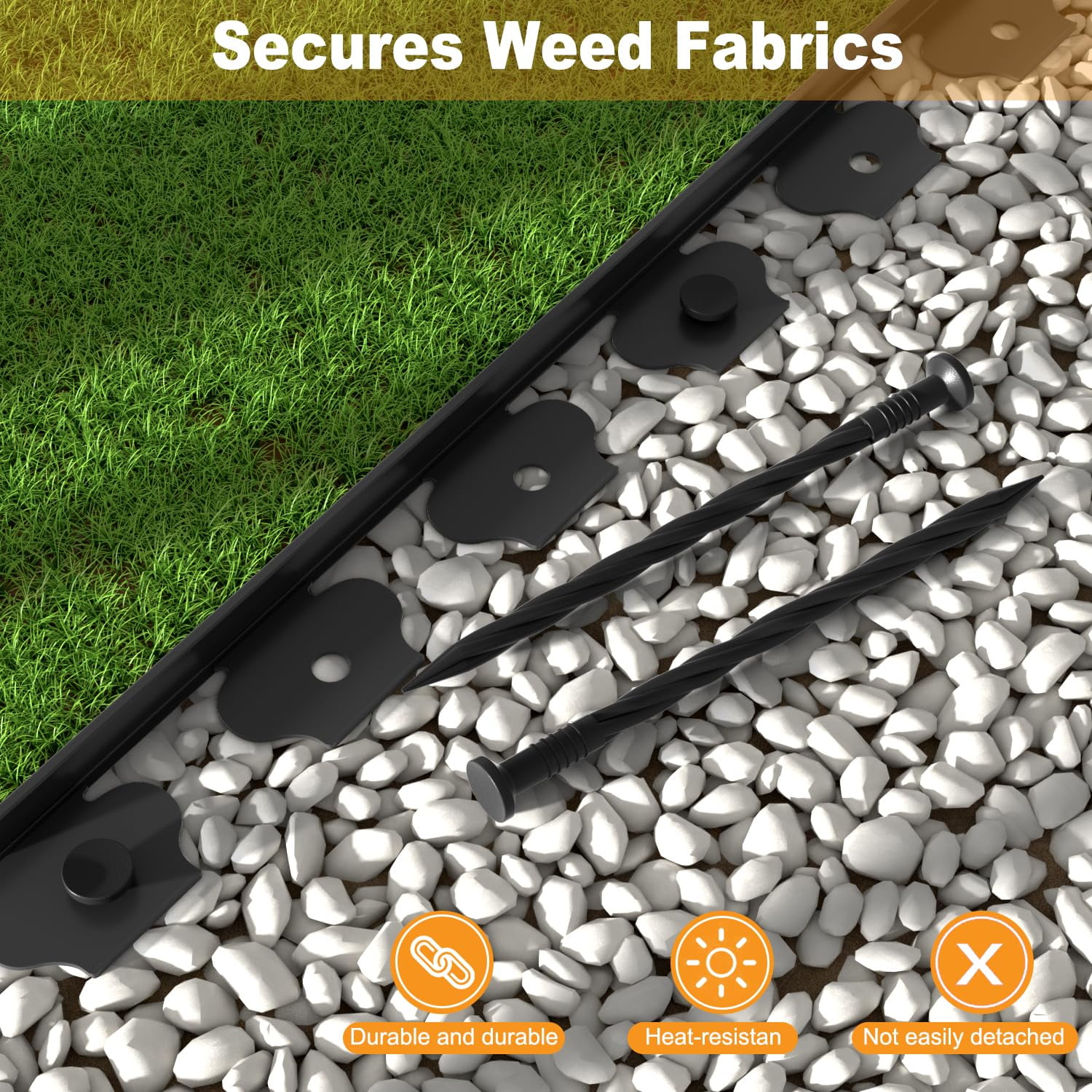 Sherry The Tall Wall No-Dig Landscape Edging Kit includes 32 ft of Lawn Edging and 30 Spikes. This Garden Plastic Edging Border is Perfect for Landscaping, Flower Gardens, and lawns. (Black-32ft)