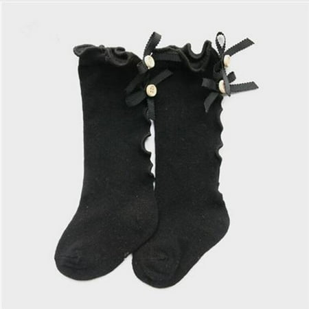 

UDAXB Socks Spring And Summer Bow Knot Fungus Side Stockings For Children Middle Tube Stockings For Children Cotton Long Tube Baby Girls Lace Children s Stockings