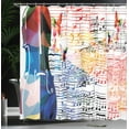 thumbnail image 4 of Ambesonne Colorful Shower Curtain, Violoncello and Butterfly, 69"Wx70"L, White Multicolor, 4 of 5