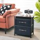 thumbnail image 3 of AOJDVE Retro Brown Bedside Table 2-piece Set Double Fabric Drawer Storage Side Table Metal Frame Anti dumping Adjustable Foot Mat Bedside Storage Cabinet (Rustic Brown), 3 of 9