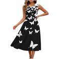 thumbnail image 7 of AUNVITO Women's Casual Sleeveless Dress with All-Over Print Round Neck and Pocket Casual and Comfortable Style, 7 of 7